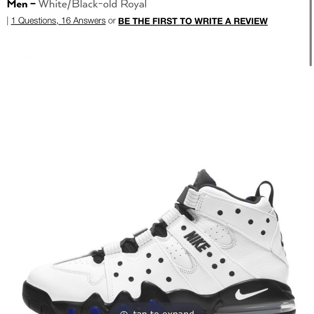 Nike White and Black Charles Barkleys